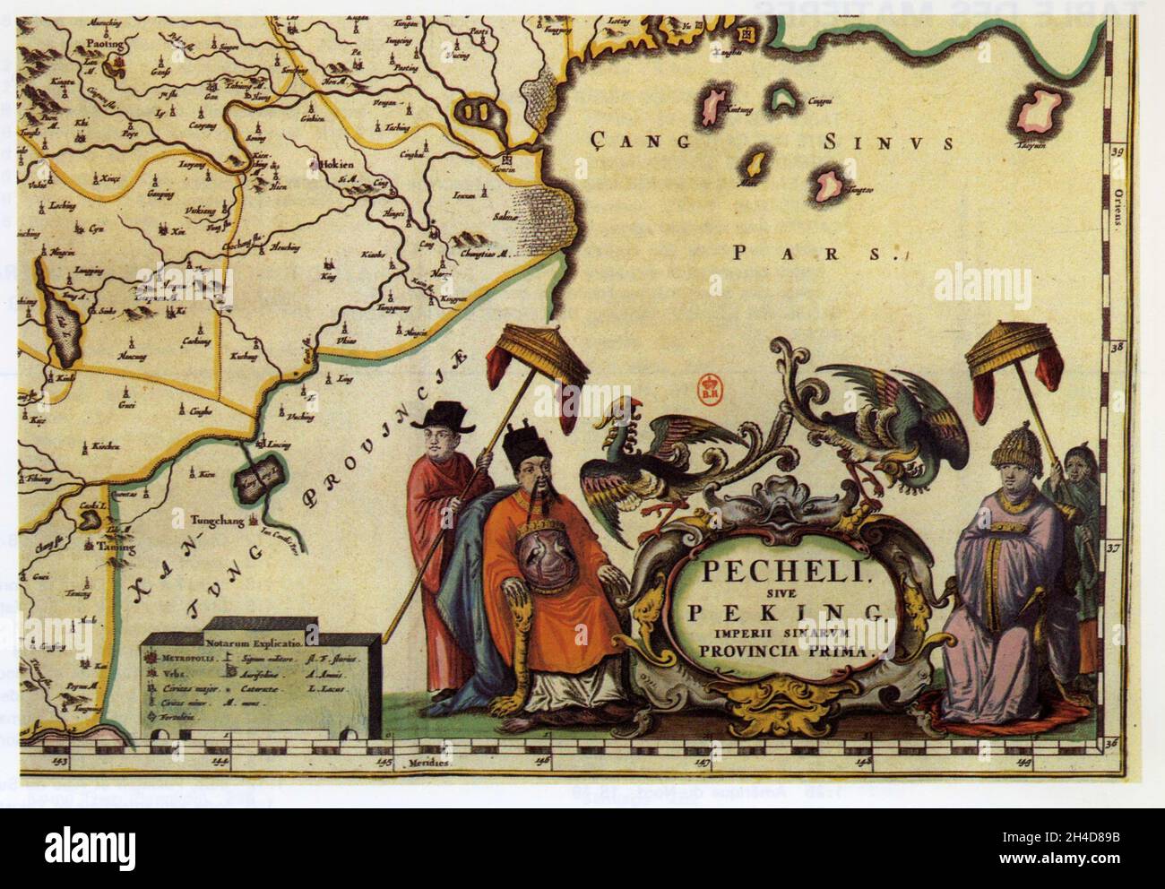 ancienne carte pecheli sive peking imperii sinarvum provincia prima Stock Photo
