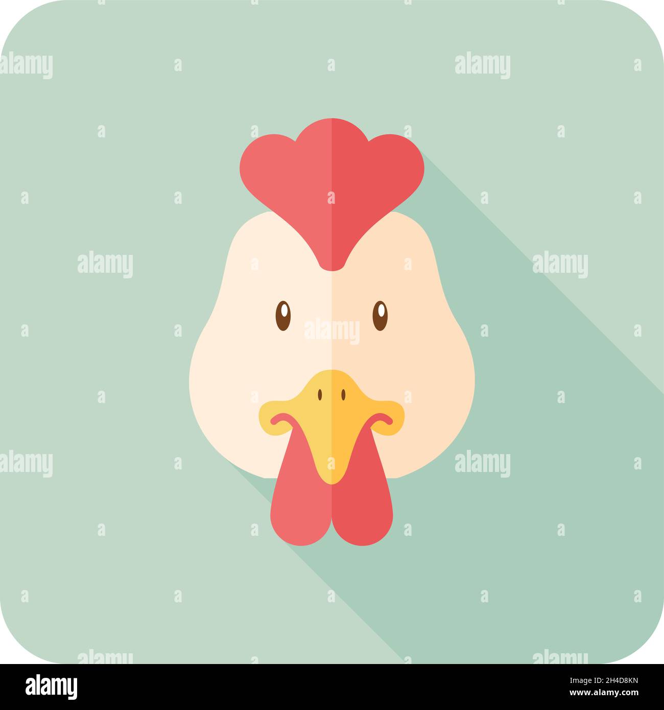 Chicken flat icon with long shadow, eps 10 Stock Vector Image & Art - Alamy