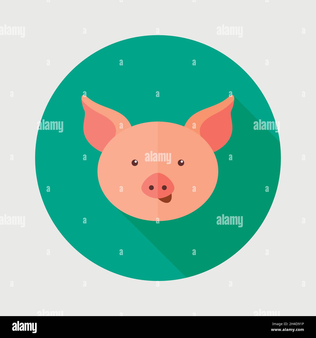 Pig flat icon with long shadow, eps 10 Stock Vector Image & Art - Alamy