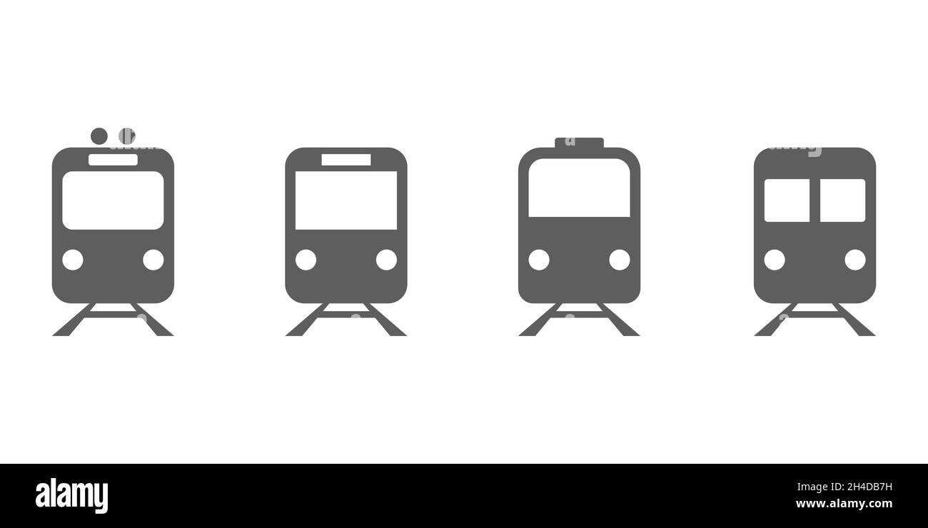 Transport icons set. Metro, train, tram Stock Vector