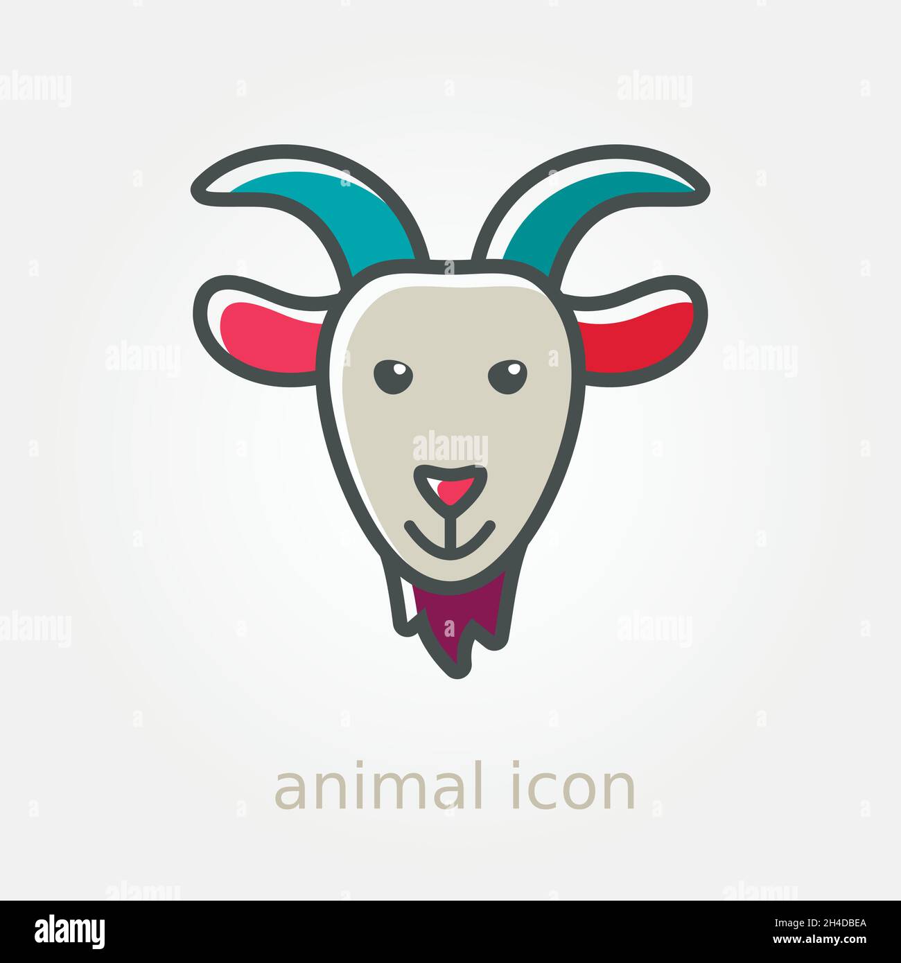 Goat icon. Farm animal vector illustration, eps 10 Stock Vector Image ...