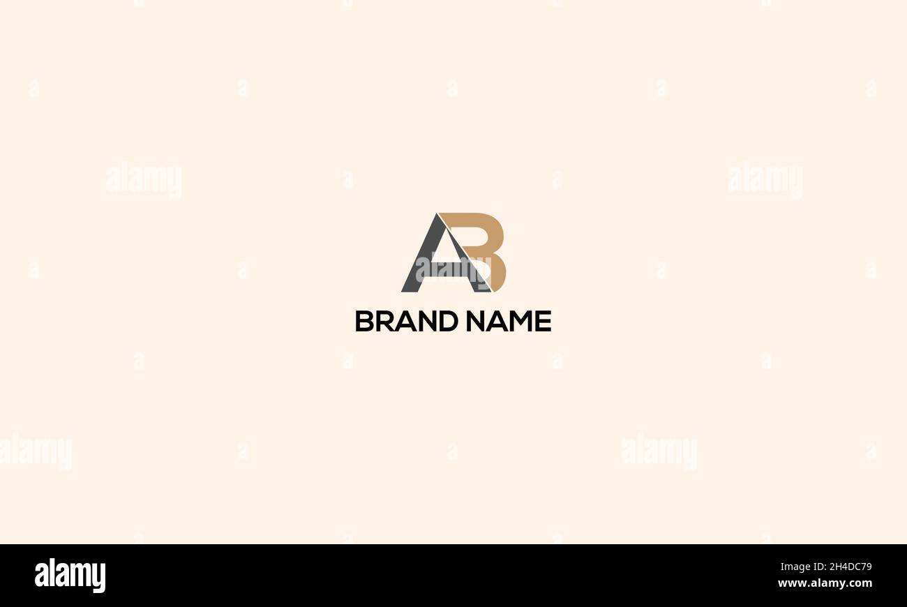 LETTERS AB LOGO DESIGN WITH NEGATIVE SPACE EFFECT FOR ILLUSTRATION USE Stock Vector