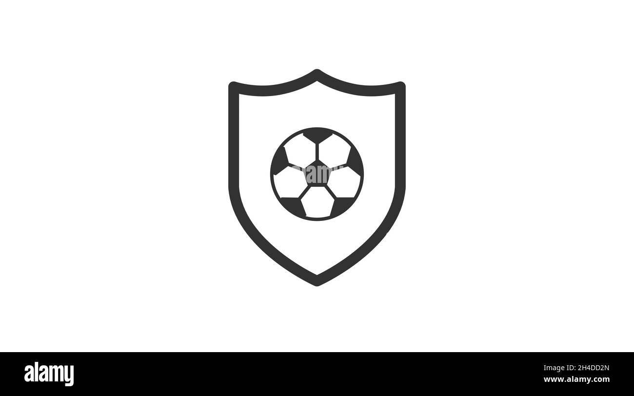 Football or Soccer Shield. Vector isolated editable flat icon or illustration Stock Vector