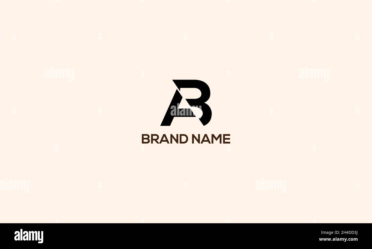 LETTERS AB LOGO DESIGN WITH NEGATIVE SPACE EFFECT FOR ILLUSTRATION USE Stock Vector