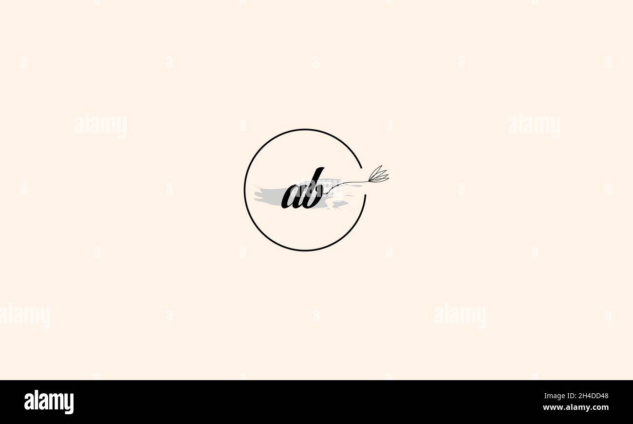 LETTERS AB LOGO DESIGN WITH NEGATIVE SPACE EFFECT FOR ILLUSTRATION USE Stock Vector
