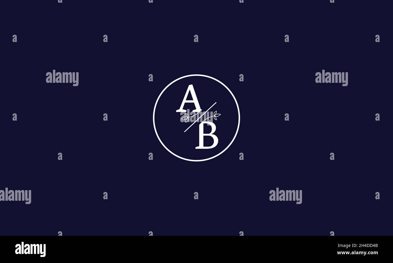 LETTERS AB LOGO DESIGN WITH NEGATIVE SPACE EFFECT FOR ILLUSTRATION USE Stock Vector