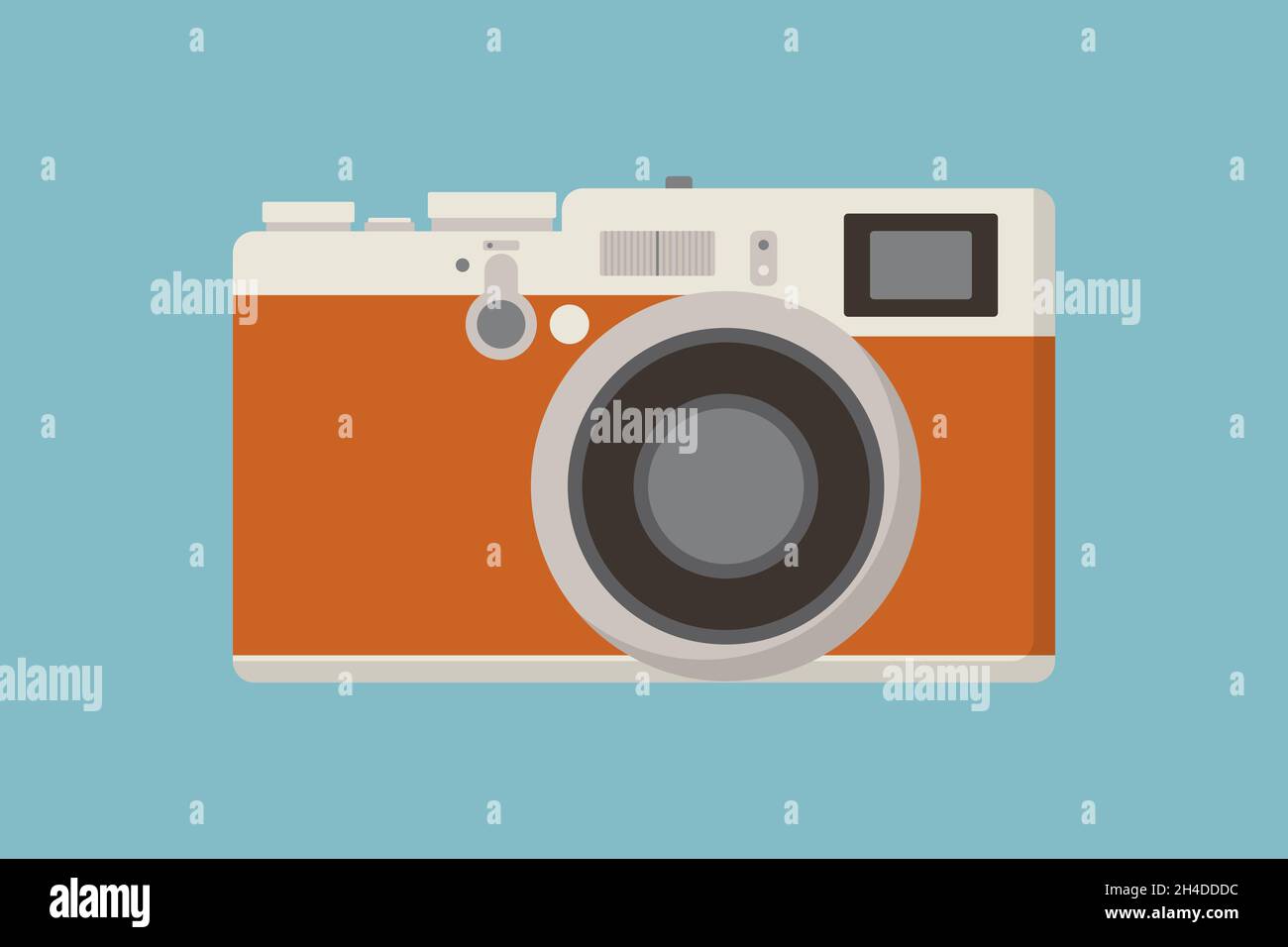 Retro photo camera icon flat style Stock Vector