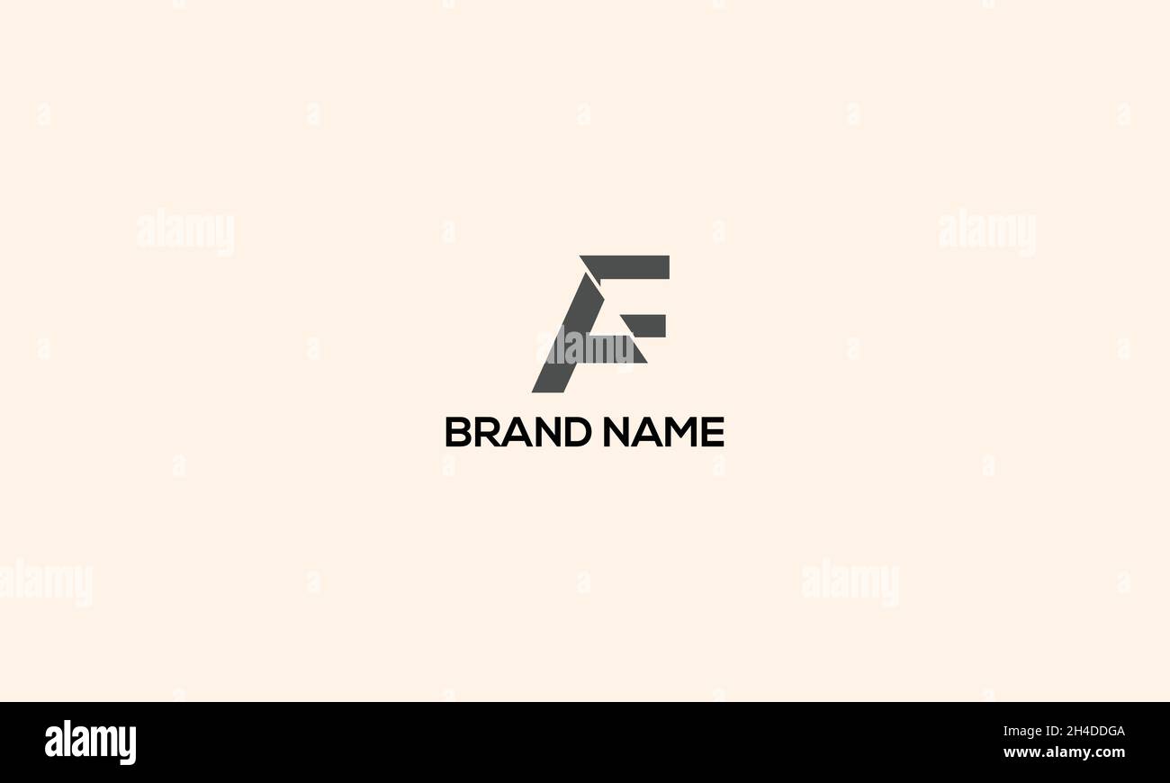 LETTERS AF LOGO DESIGN WITH NEGATIVE SPACE EFFECT FOR ILLUSTRATION USE Stock Vector