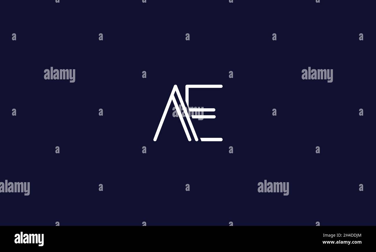 LETTERS AE LOGO DESIGN WITH NEGATIVE SPACE EFFECT FOR ILLUSTRATION USE Stock Vector
