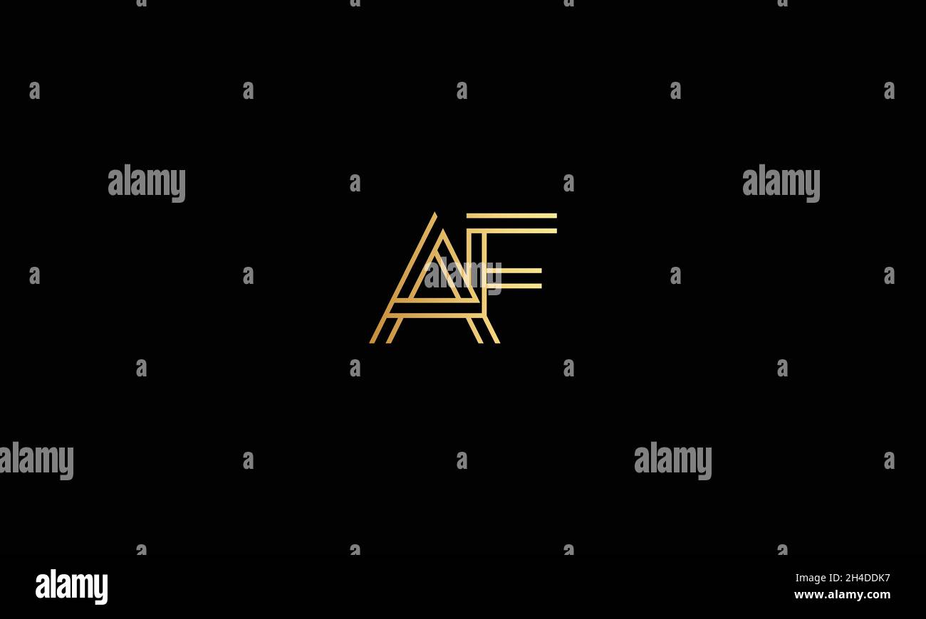 LETTERS AF LOGO DESIGN WITH NEGATIVE SPACE EFFECT FOR ILLUSTRATION USE Stock Vector