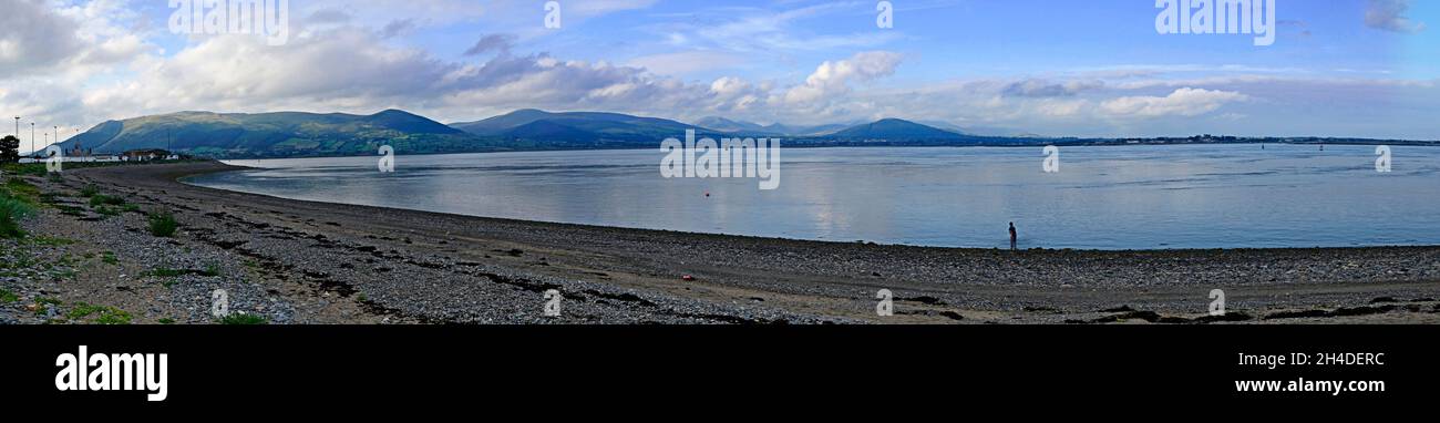 A panoramic view of Carlingford Loch from the strand in Grenore County Louth Stock Photo