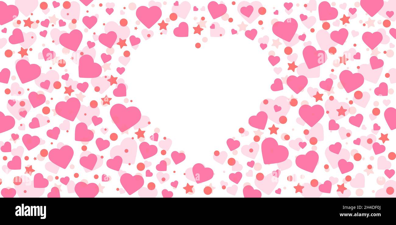 Abstract valentines heart pattern frame background Stock Vector Image ...