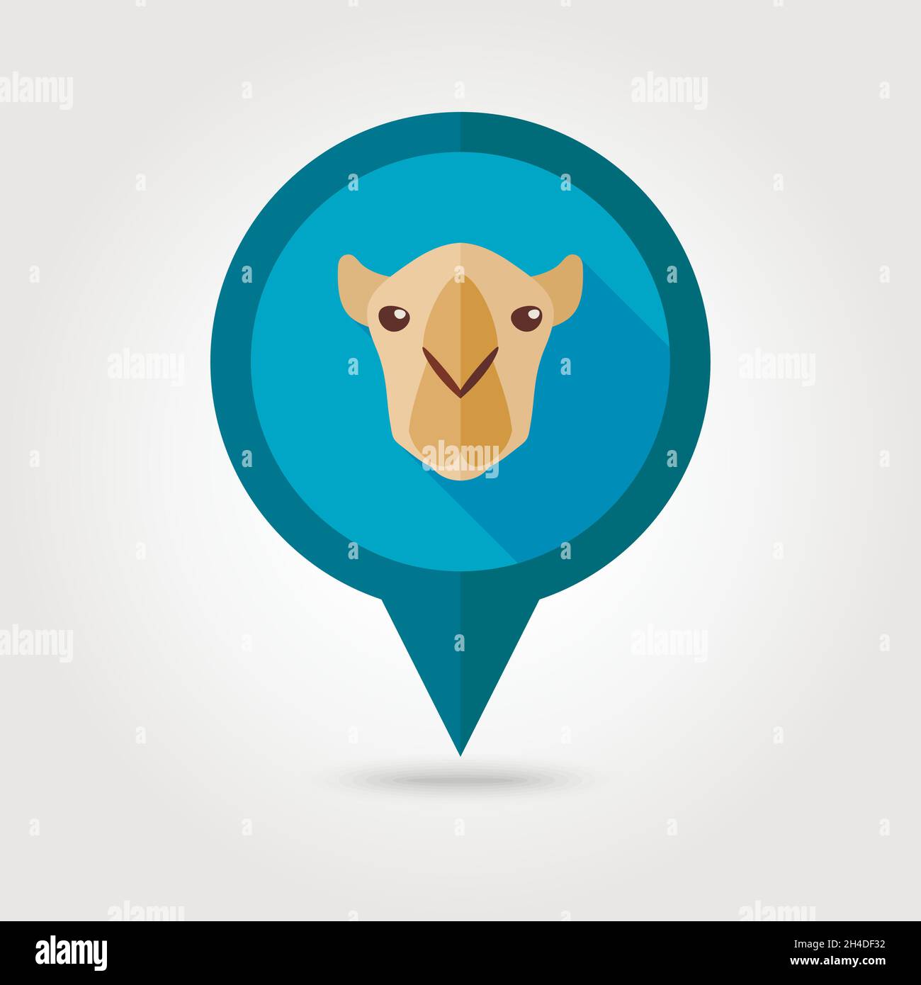 Camel flat pin map icon. Map pointer. Map markers. Animal head vector ...