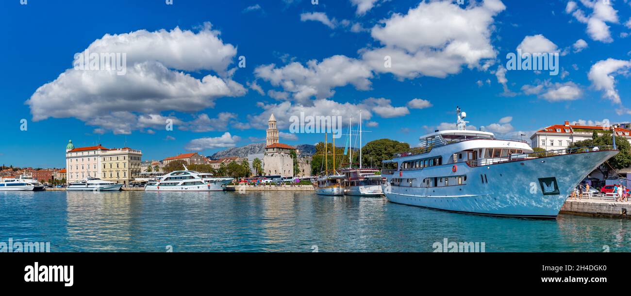 Panoramic view of waterfront Riva in Split, Croatia Stock Photo Alamy