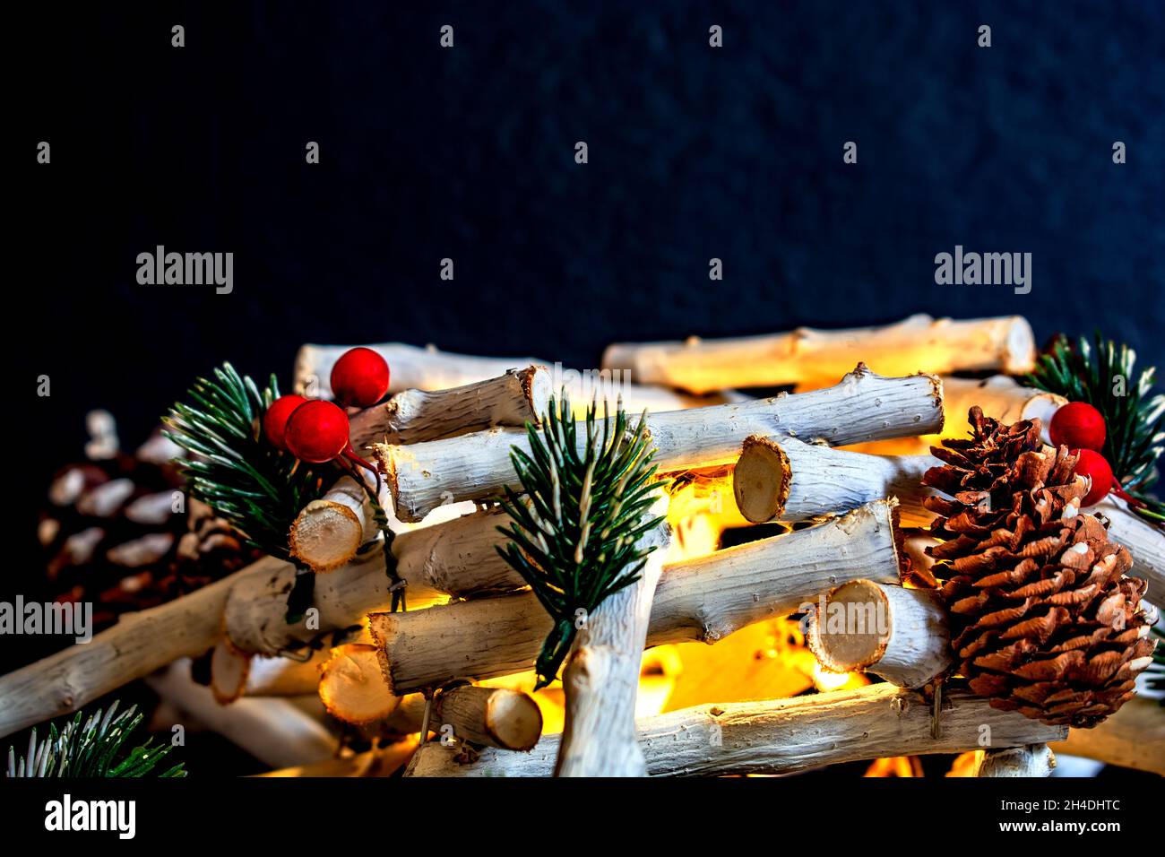 Concept Christmas : Modern advent wreath Stock Photo
