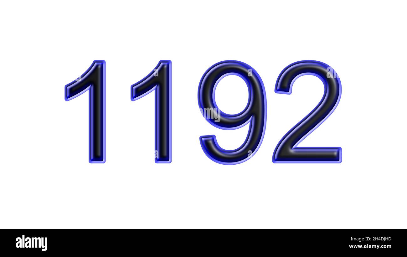 blue 1192 number 3d effect white background Stock Photo - Alamy