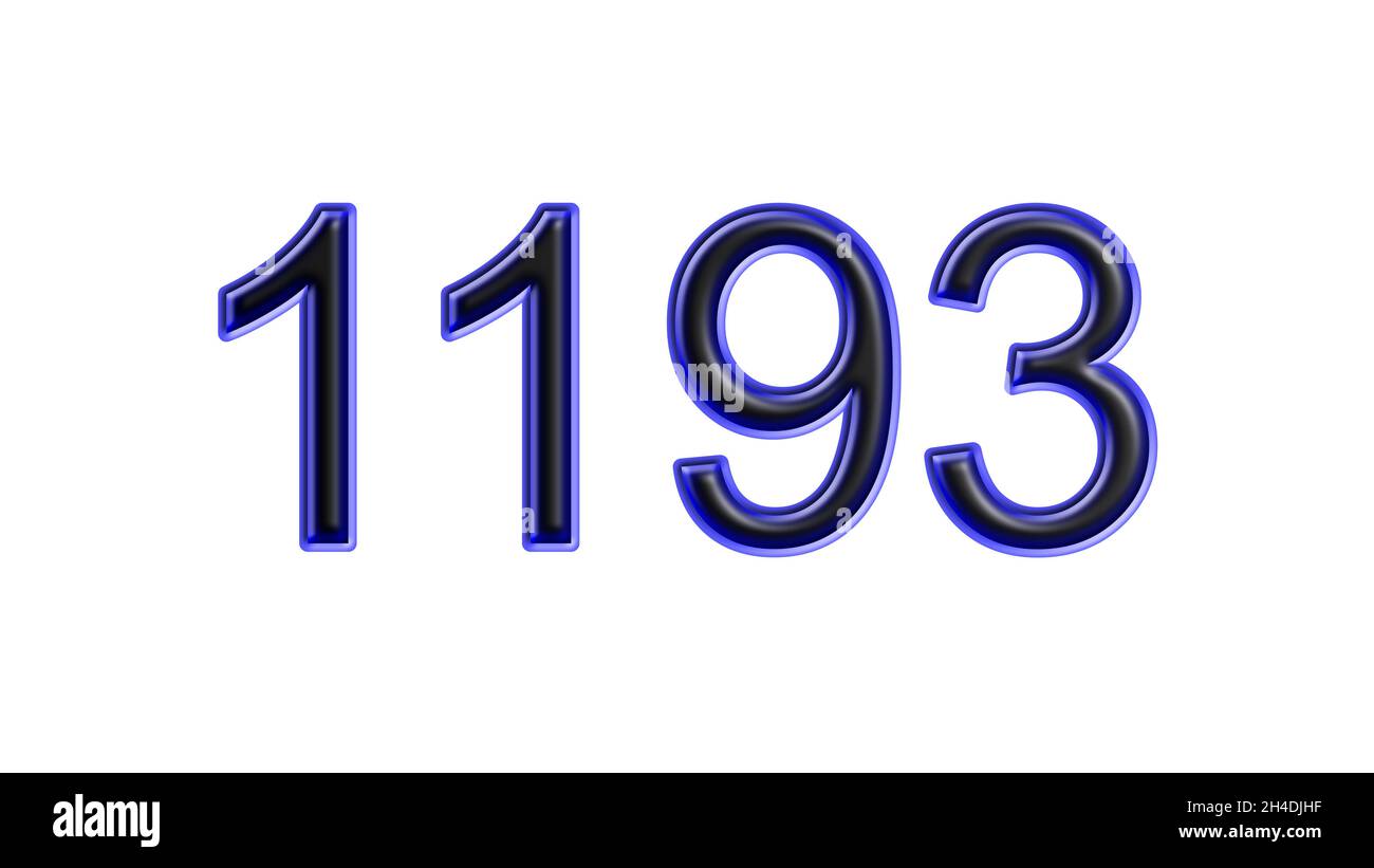 blue 1193 number 3d effect white background Stock Photo - Alamy