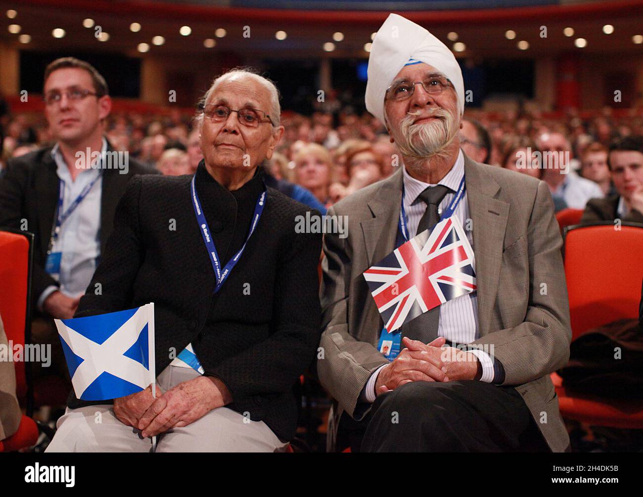 Conservative supporters in the crowd during the Conservative Party Conference 2014 at the ICC Birmingham. Stock Photo