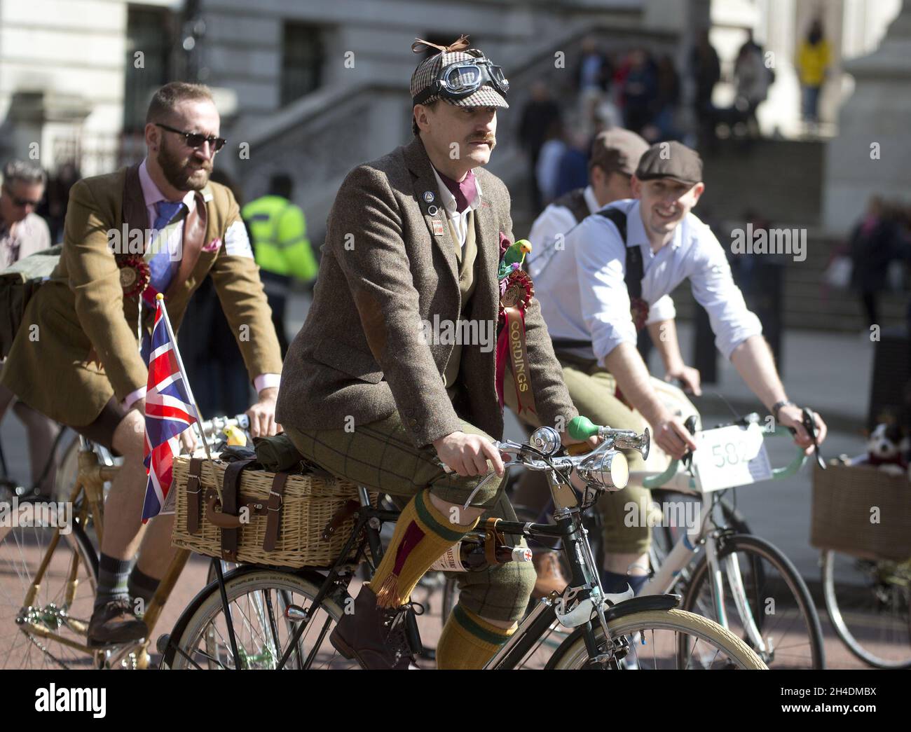 Participants dressed up in vintage join the Tweed Run, a metropolitan ...