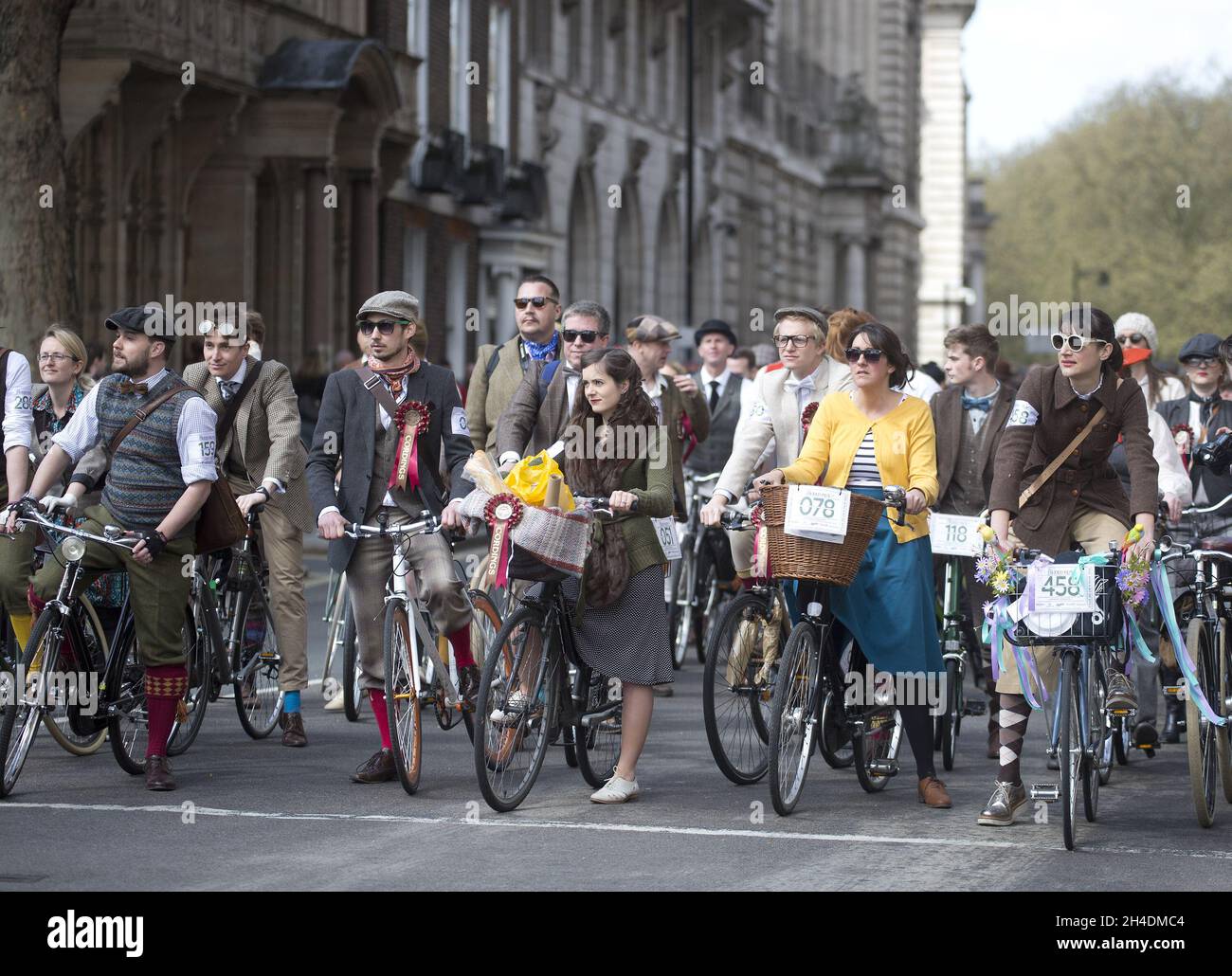 Participants dressed up in vintage join the Tweed Run, a metropolitan ...