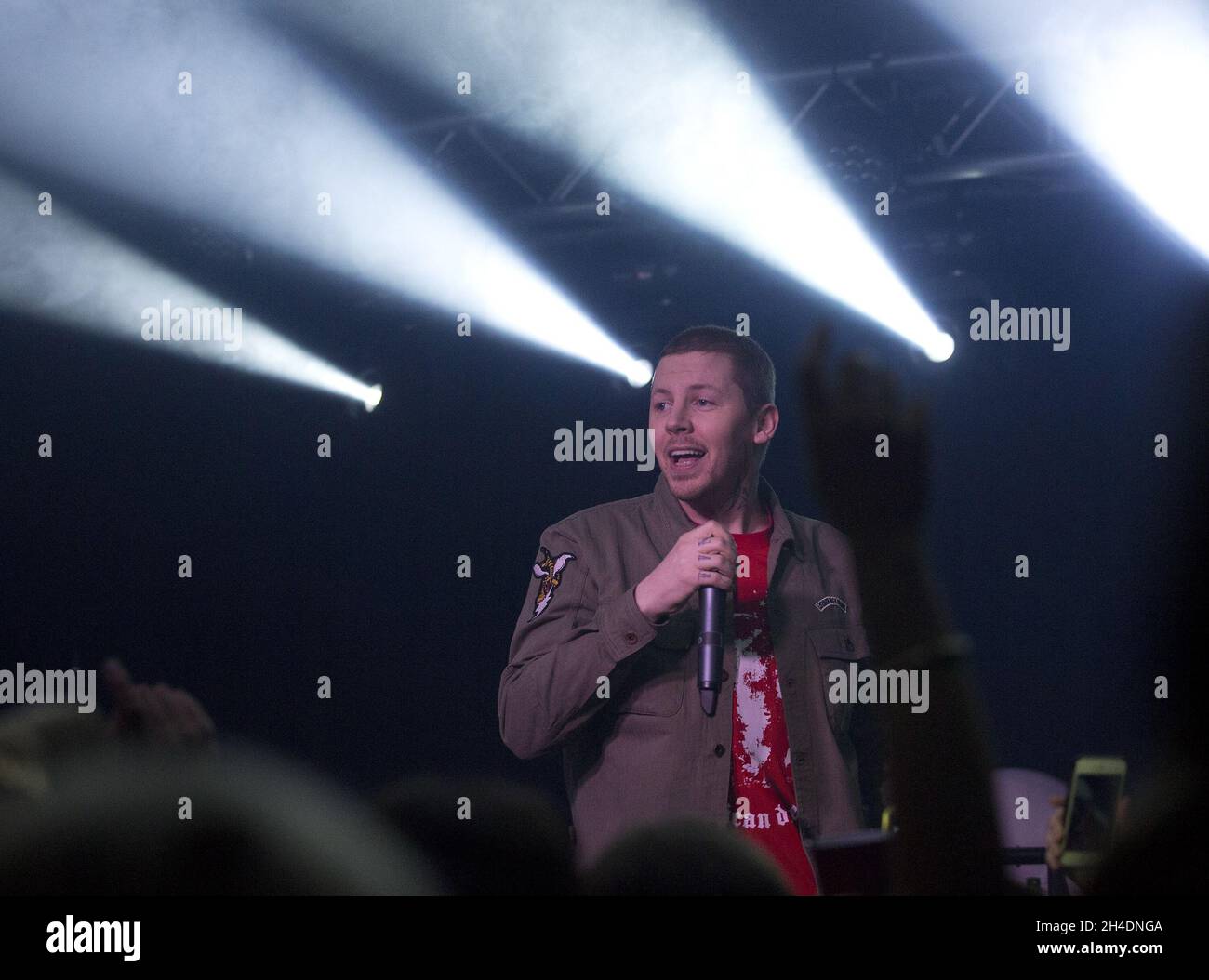 Professor Green performs at Oslo, Hackney, East London, for War Child ...