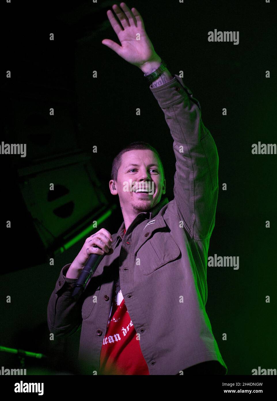 Professor Green performs at Oslo, Hackney, East London, for War Child ...