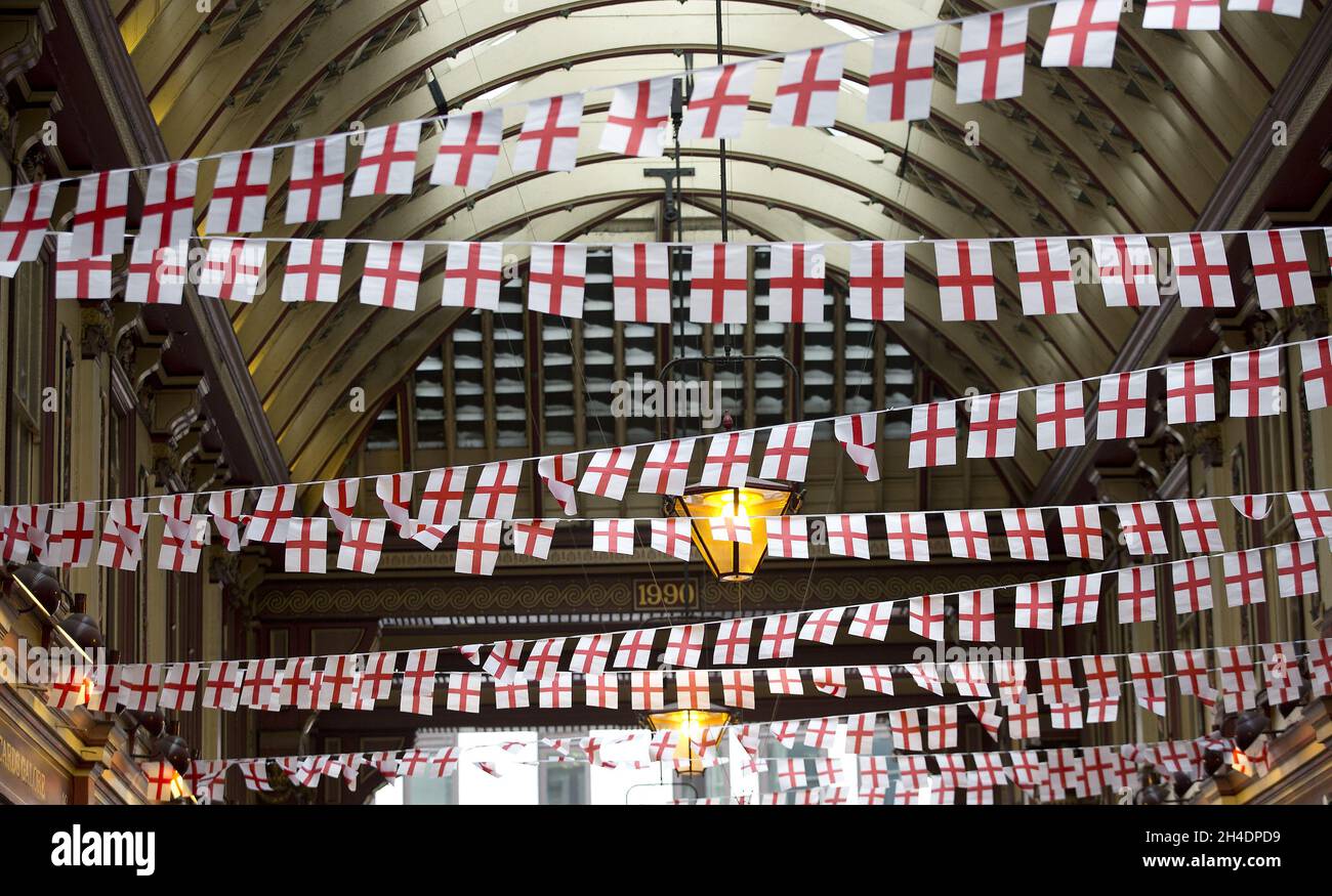 England Flags Are Displayed At Leadenhall To Celebrate St George S Day