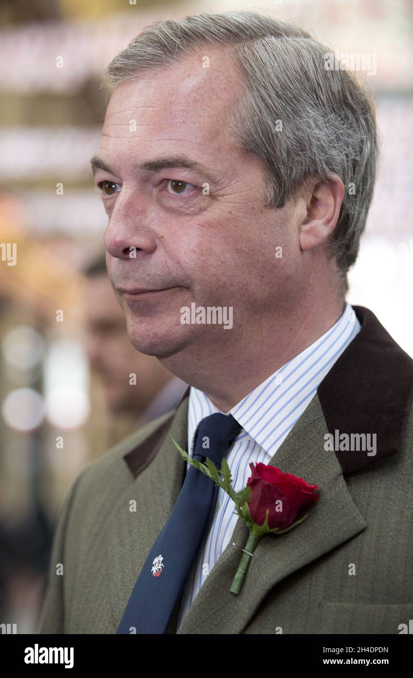 Ukip Leader Nigel Farage Celebrates St George S Day At Leadenhall