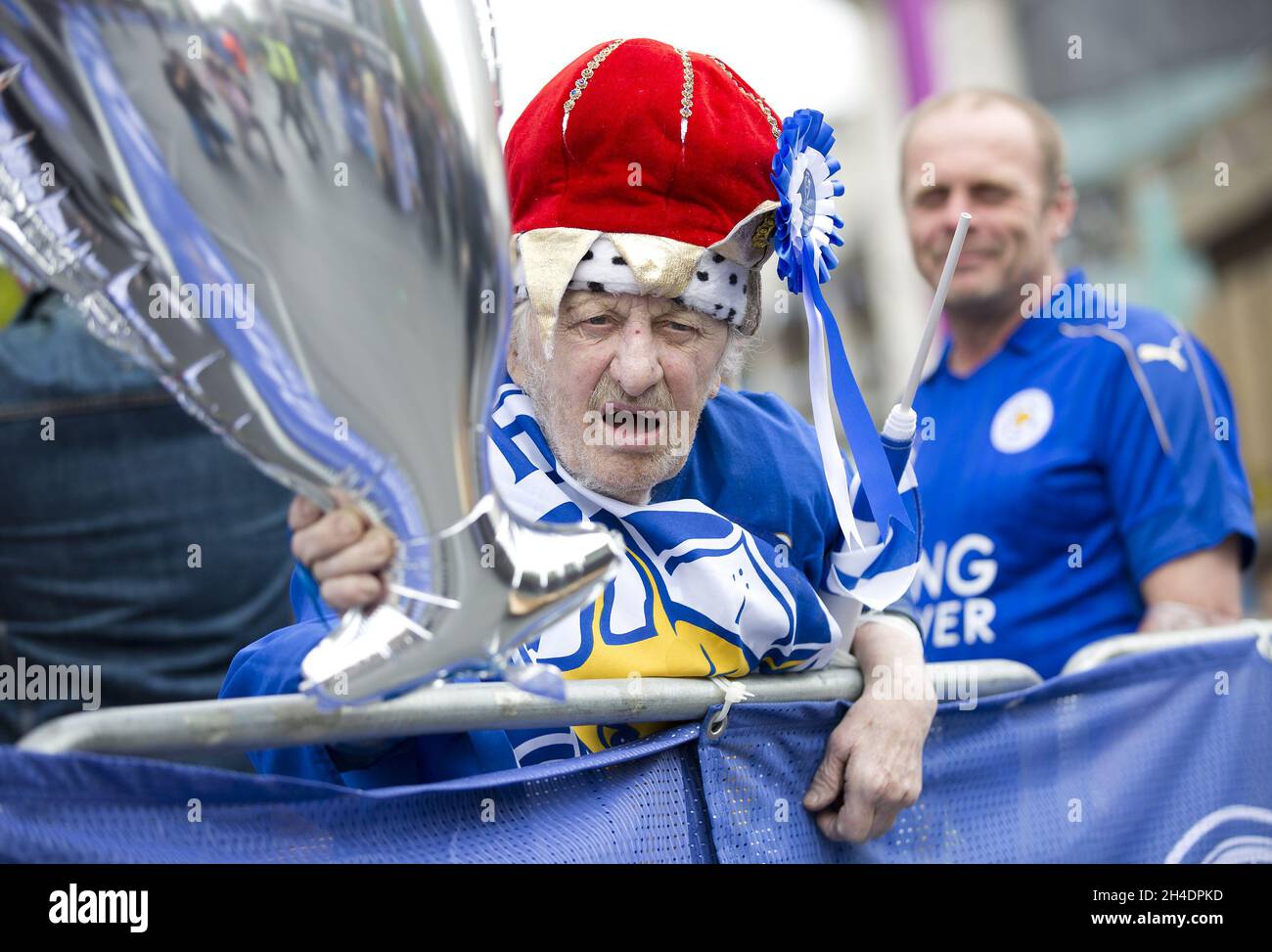 Leicester City fans ahead of their team's victory parade through