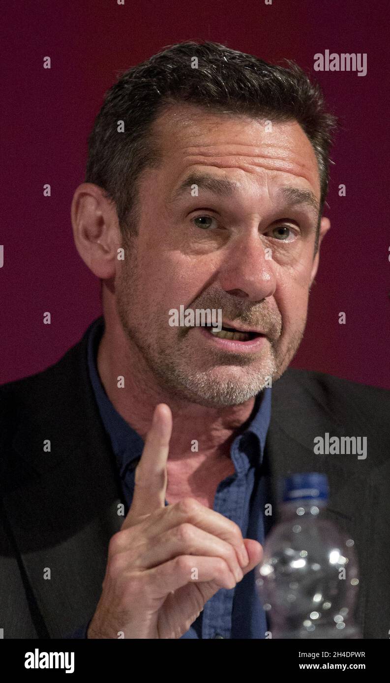 The ex-Newsnight economics editor, Paul Mason, attends The Labour Party New Economics series at Imperial College, central London, in May 21, 2016.  Stock Photo