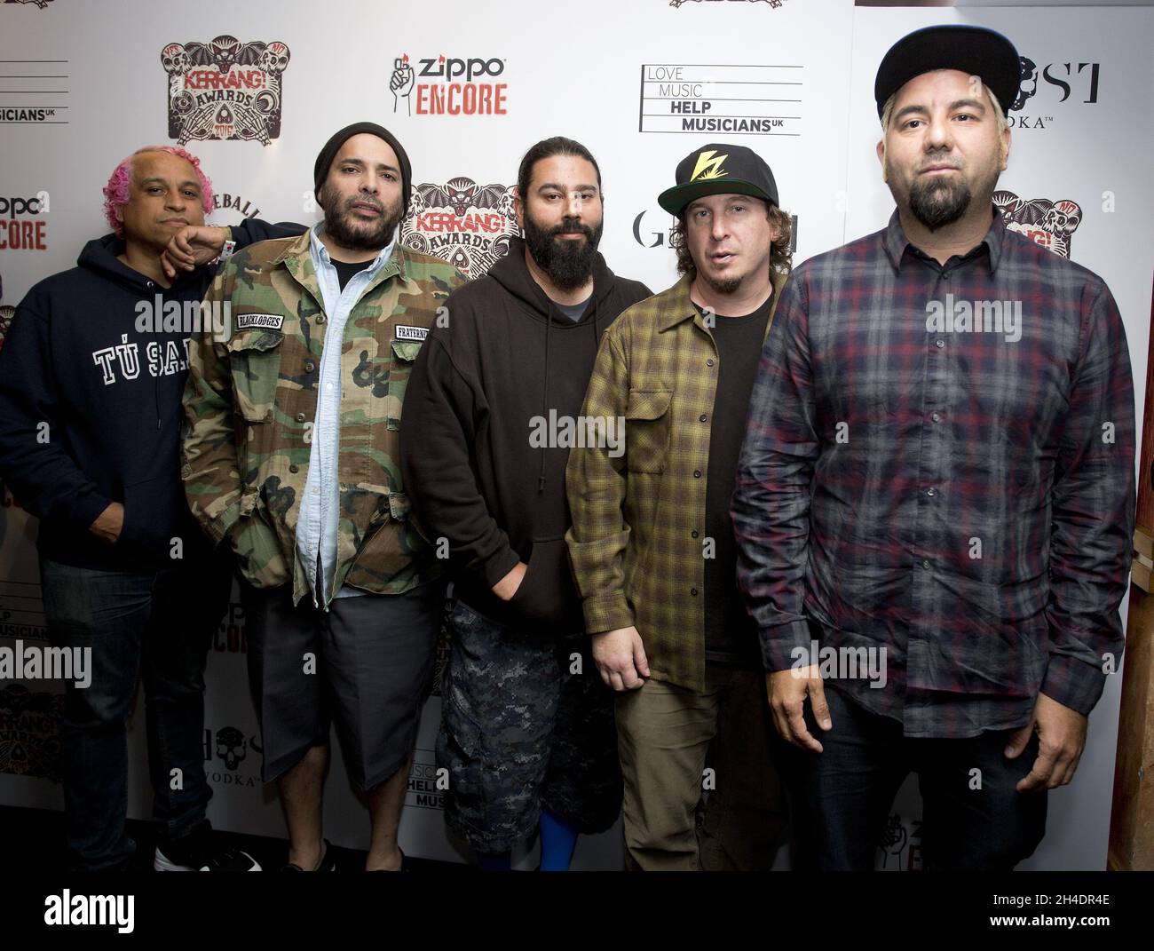 'Deftones' attend the Kerrang! Awards at The Troxy, east London, on