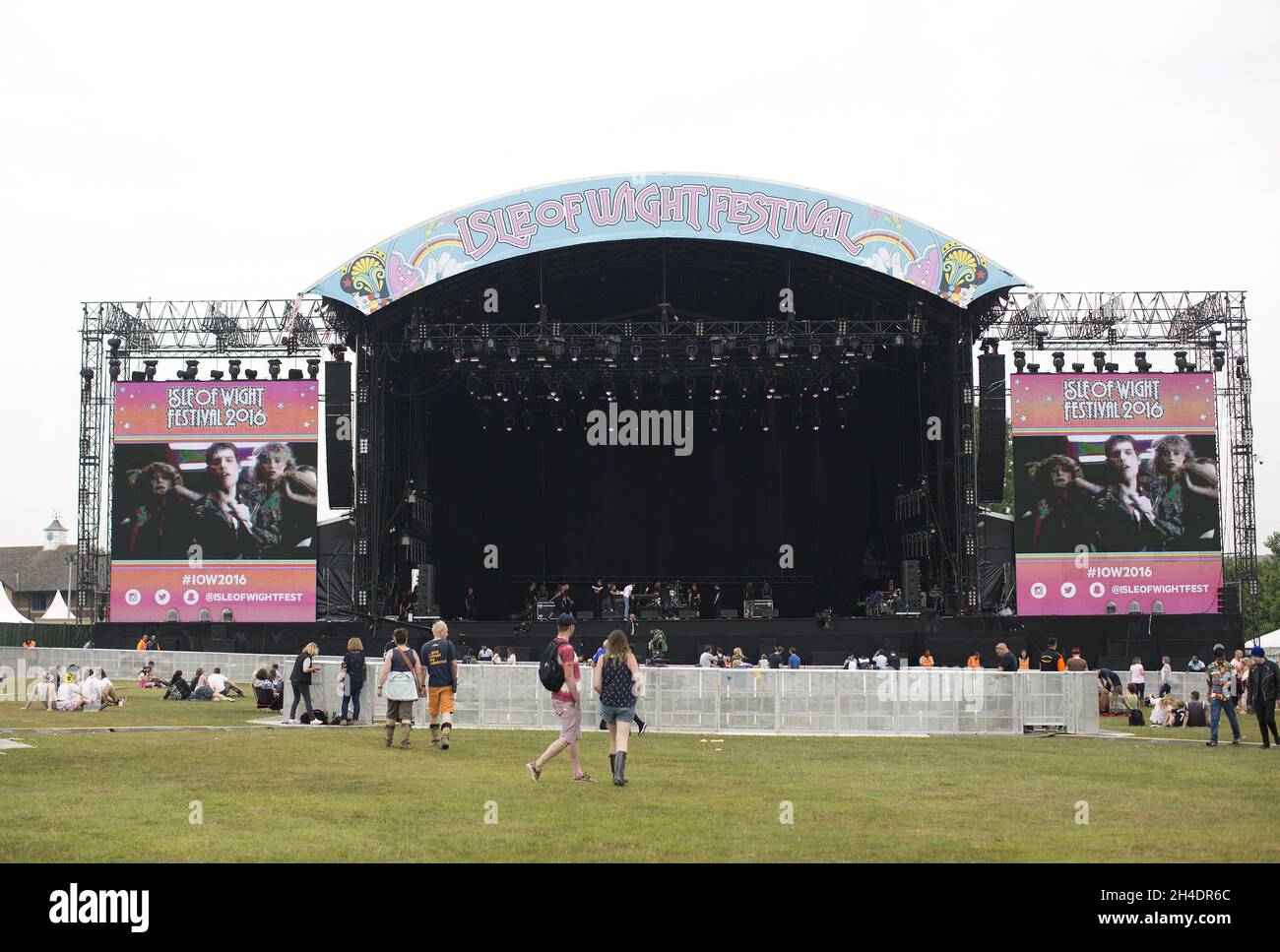 The Main Stage at the Isle of Wight Festival, in Seaclose Park, Newport, Isle of Wight, on Saturday June 11. Stock Photo