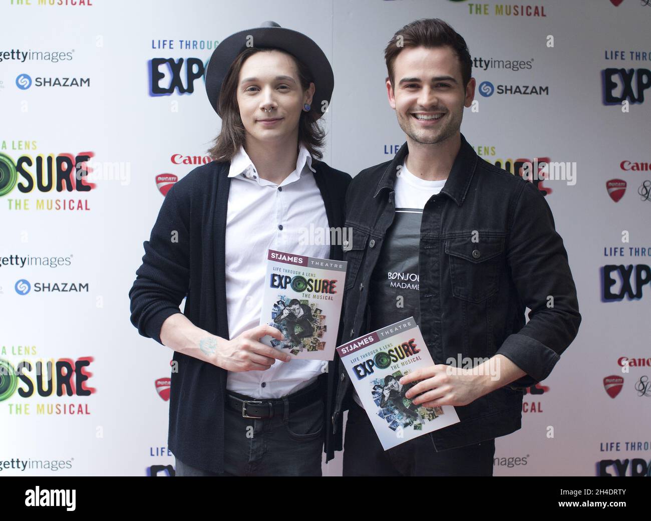 Collabro band members Thomas Redgrave and Michael Auger attend the gala