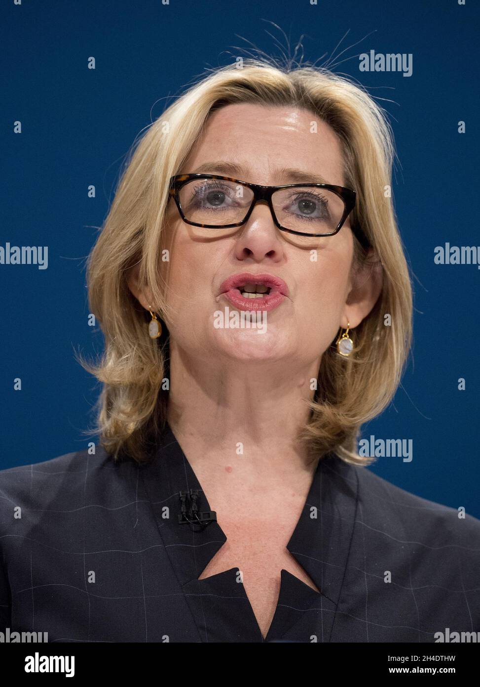 Amber Rudd, Home Secretary, gives a speech to delegates in the third ...
