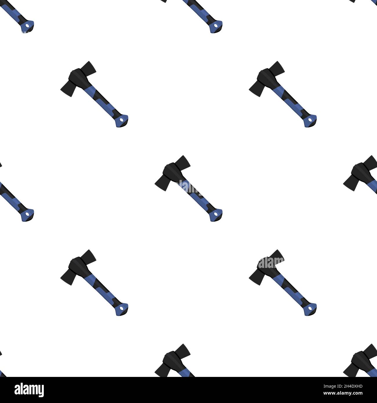 Illustration on theme pattern steel axes with wooden handle, metal ax ...