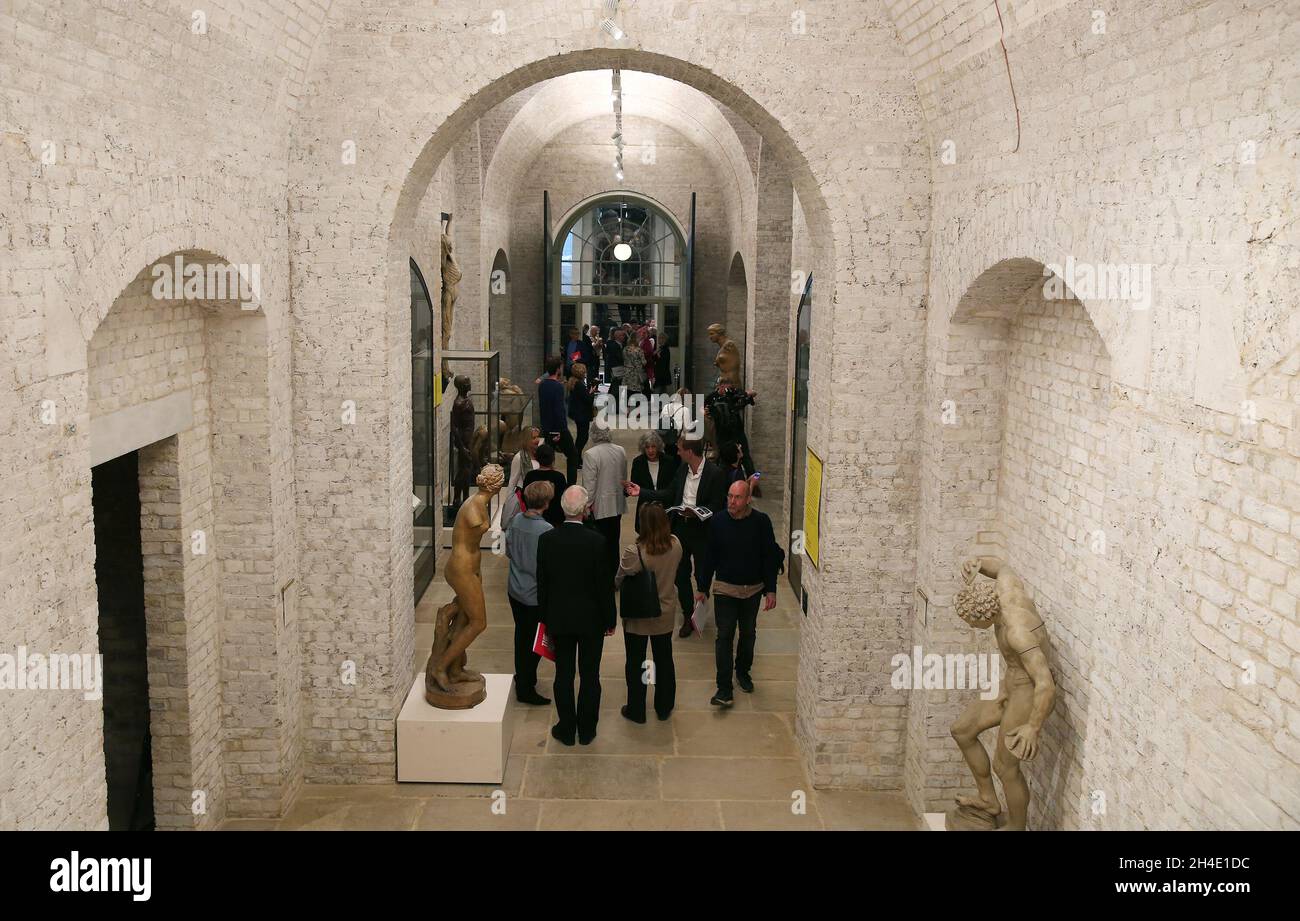 Visitors at the vaults during the press view of the new Royal Academy of Arts following a transformational redevelopment, designed by Sir David Chipperfield RA and supported by the National Lottery. Picture dated: Monday May 14, 2018. Photo credit should read: Isabel Infantes / EMPICS Entertainment. Stock Photo