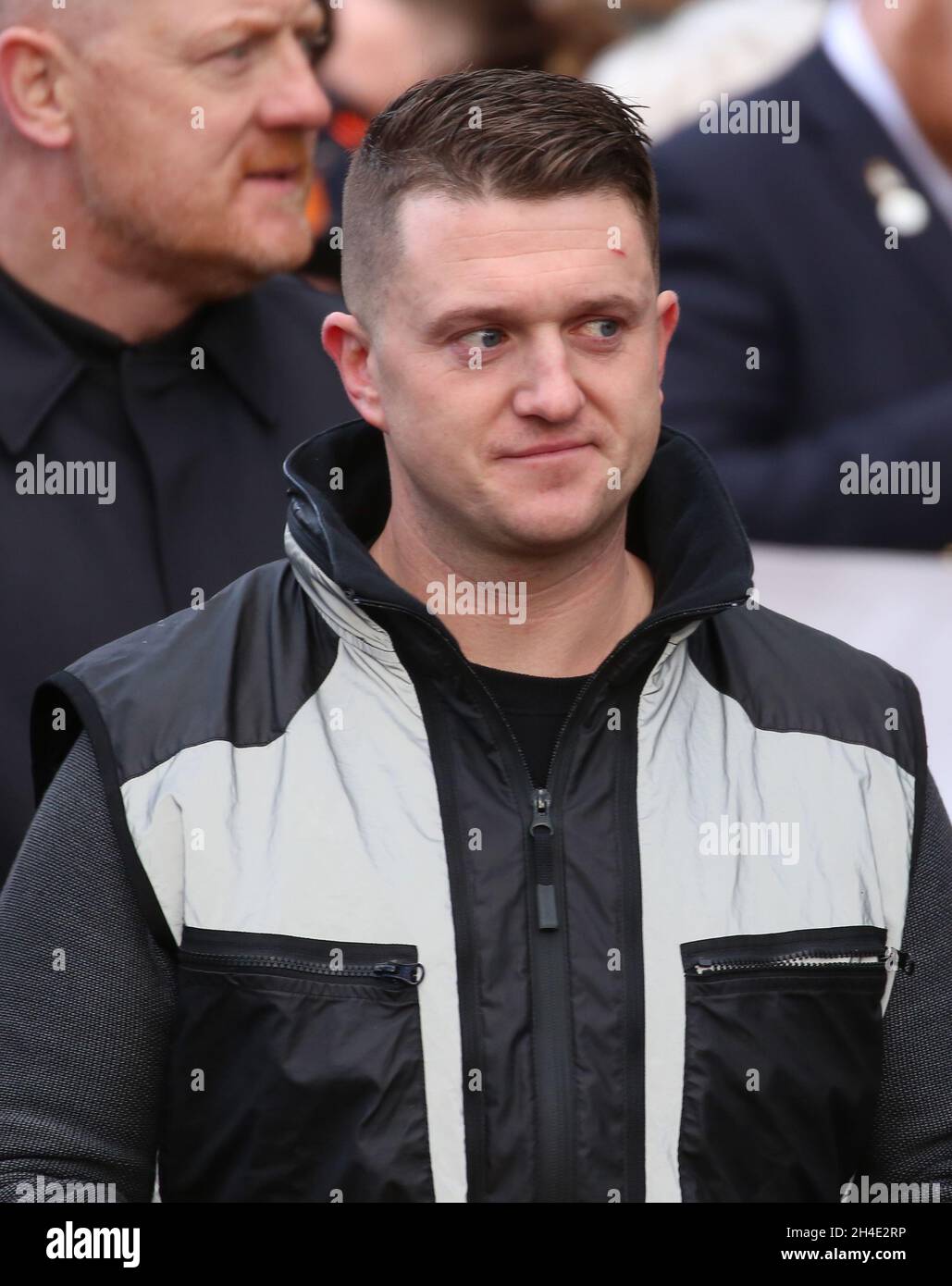 EDL founder Tommy Robinson leads Brexit supporters at the 'Brexit Betrayal' march organized by Ukip over BritainÕs exit from the EU ahead of the vote in Parliament next Tuesday. Picture dated: Sunday December 9, 2018. Photo credit should read: Isabel Infantes / EMPICS Entertainment. Stock Photo