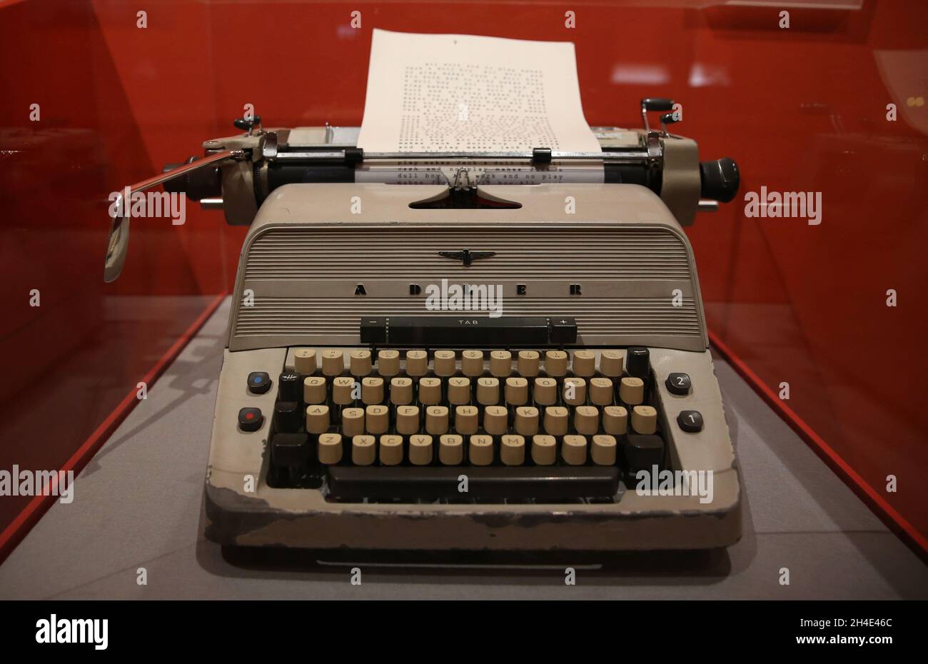 Typewriter, original prop from The Shining (1972) film, displayed as