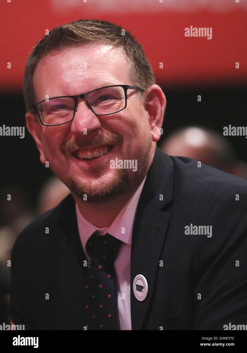 Shadow Secretary of State for Communities and Local Government, Andrew Gwynne, during the Labour Party annual conference at the Brighton Centre in Brighton. Picture dated: Tuesday September 24, 2019. Photo credit should read: Isabel Infantes / EMPICS Entertainment. Stock Photo