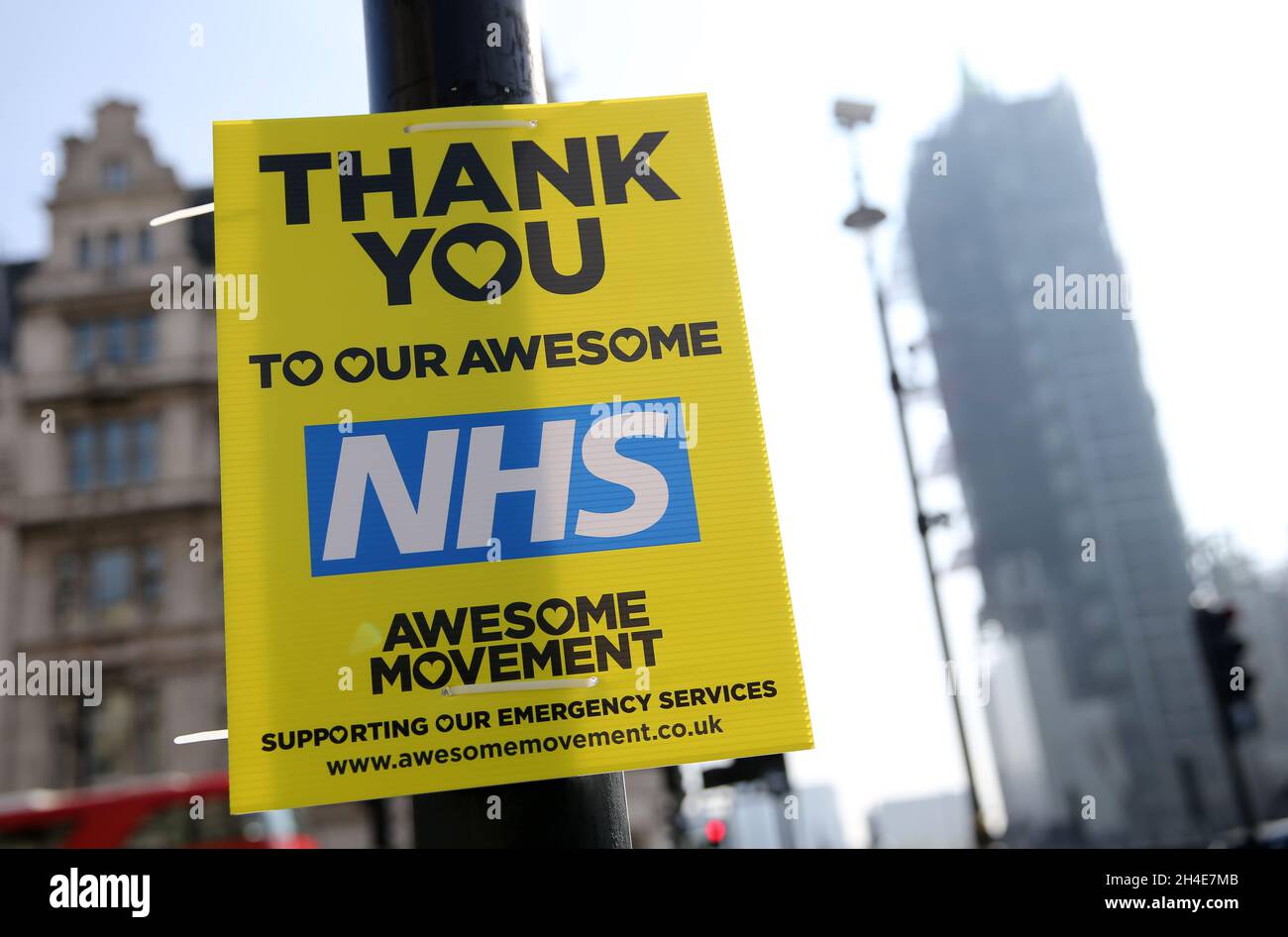 A thank you message for the NHS displayed outside the Big Ben in ...