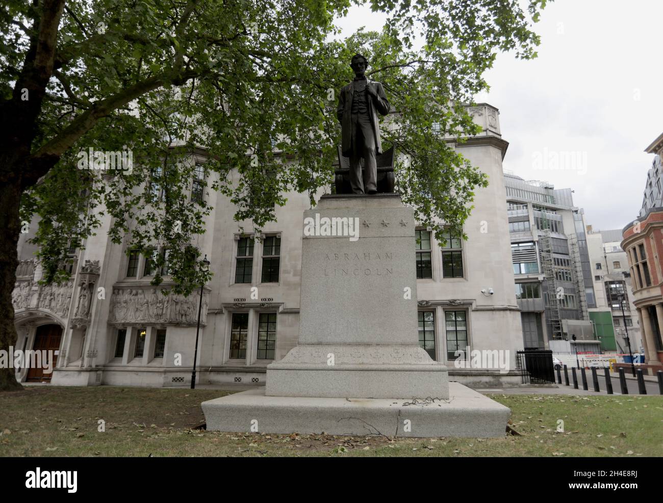 The statue of former US President Abraham Lincoln at Parliament Square