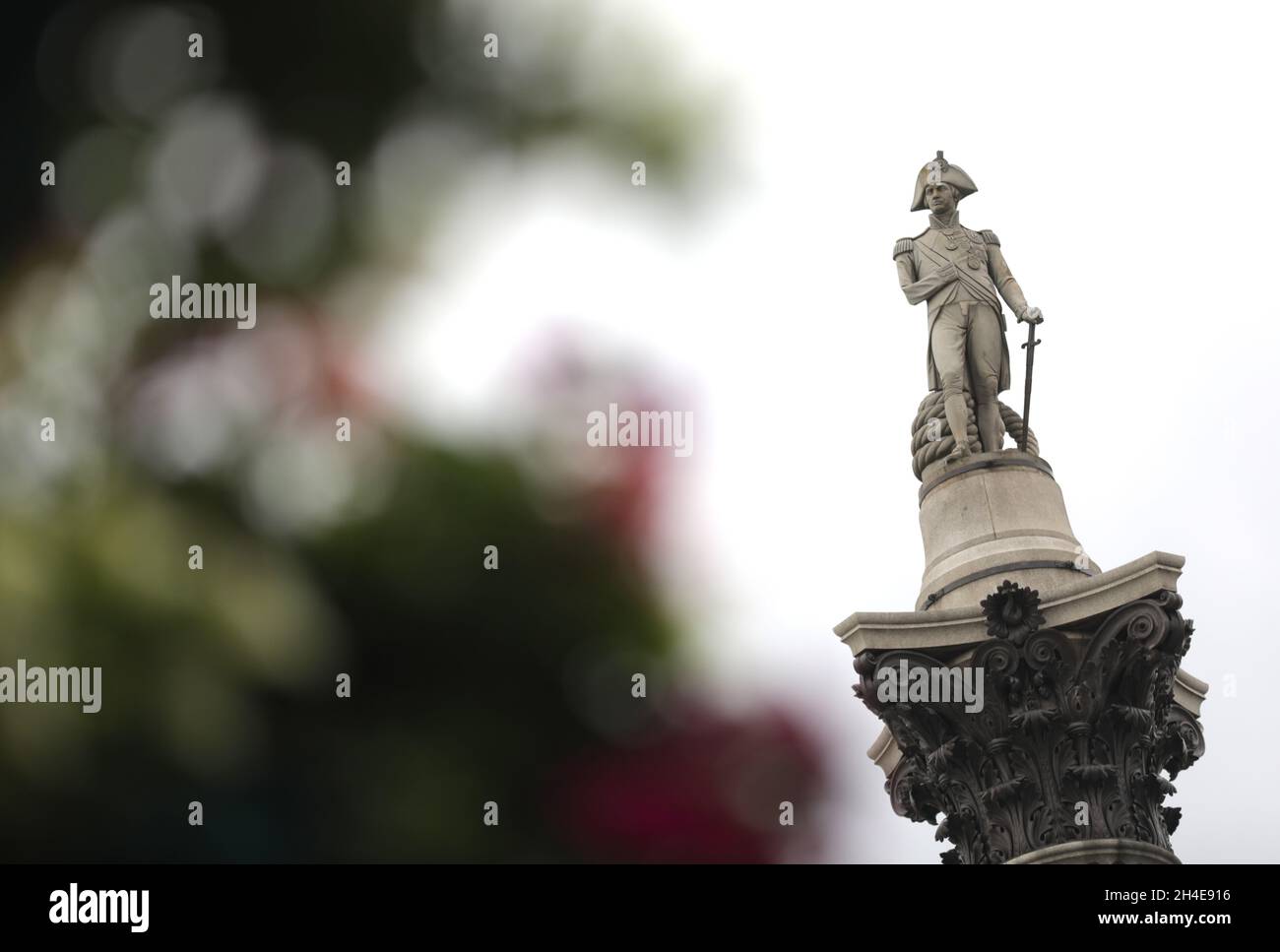 Nelson's Column in Trafalgar Square, one within a list of statues