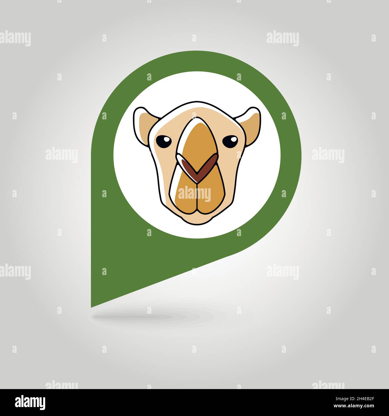 Camel flat pin map icon. Map pointer. Map markers. Animal head vector ...