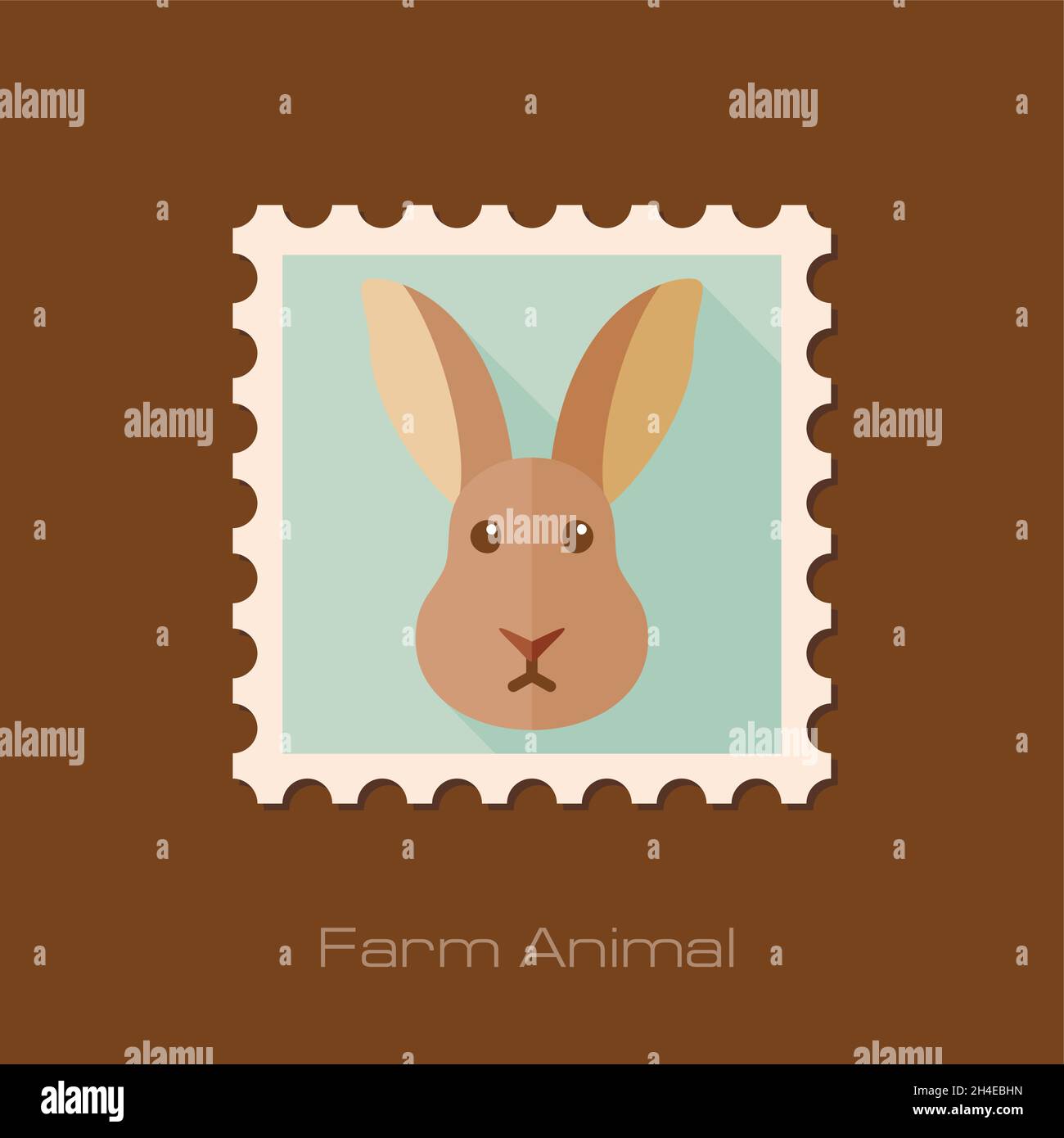 Hare illustration stamp Stock Vector Images - Alamy