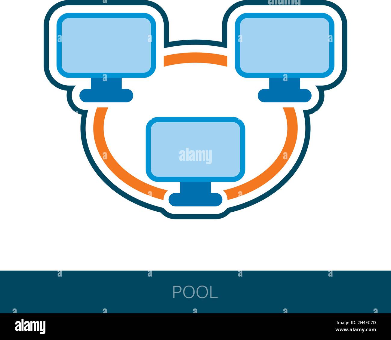Bitcoin mining pool icon with peer-to-peer computer network. Vector design  of blockchain technology, bitcoin, altcoins, cryptocurrency mining, finance  Stock Vector Image & Art - Alamy