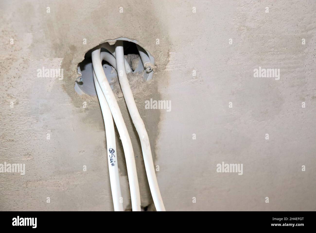 Repair of walls in the house, replacement of wiring and sockets Stock