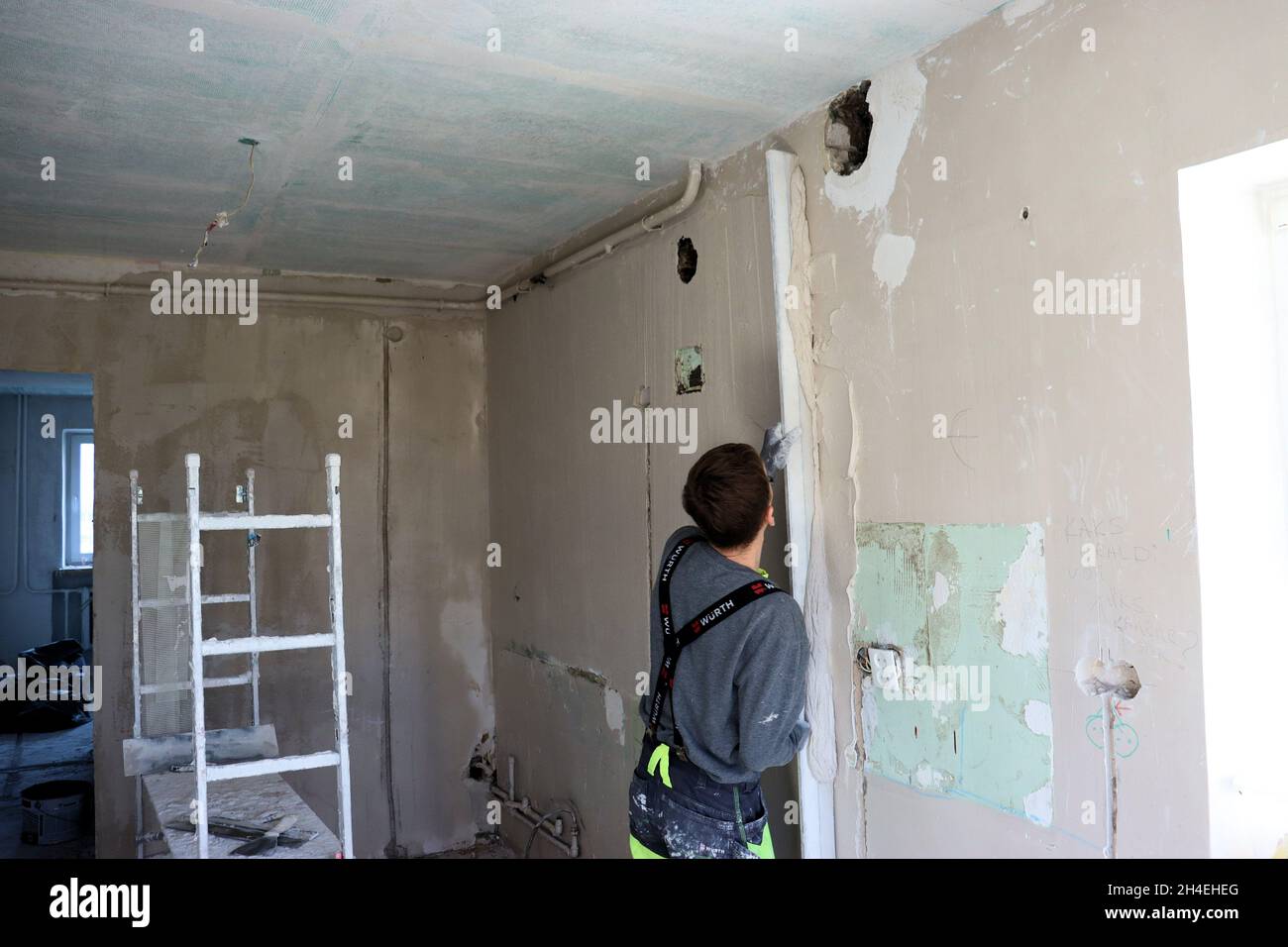 House repair work, electrical, plumbing, paint job Stock Photo Alamy