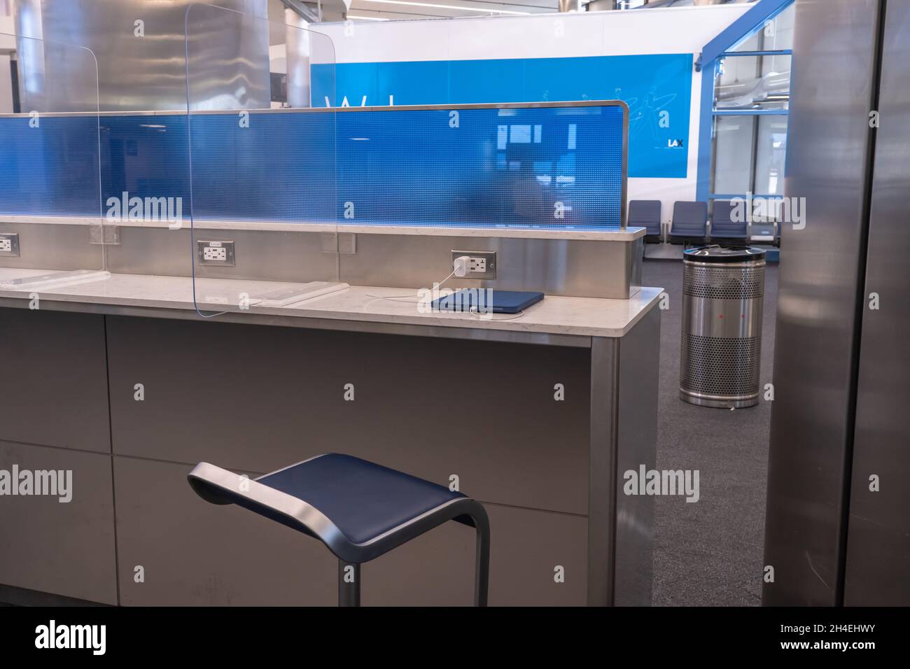 Charging stations at airport terminal at LAX in Los Angeles, California