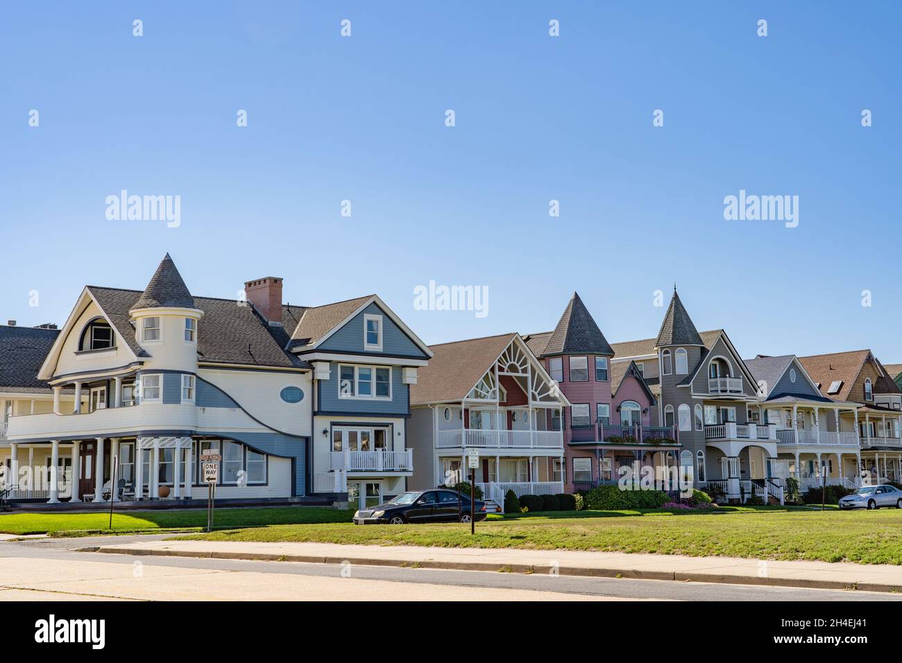 Beautiful beachfront Victorian homes in Ocean Grove, New Jersey Stock Photo Alamy