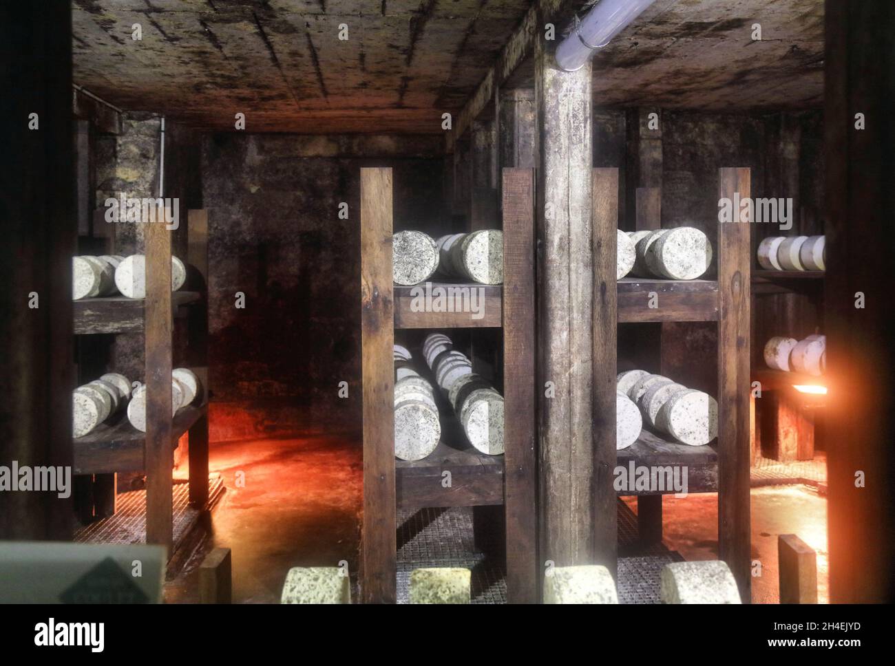 RoquefortsurSoulzon cheese making cave in Aveyron department in